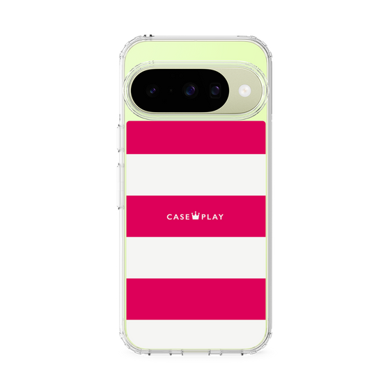 スリムプロテクションケース［ Big Border - Pink ］
