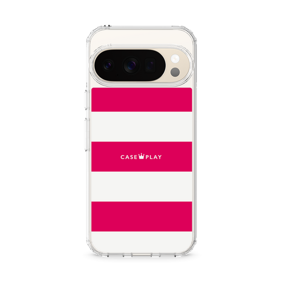 スリムプロテクションケース［ Big Border - Pink ］