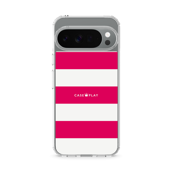 スリムプロテクションケース［ Big Border - Pink ］