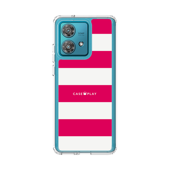 スリムプロテクションケース［ Big Border - Pink ］