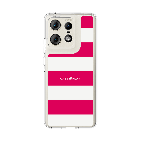 スリムプロテクションケース［ Big Border - Pink ］