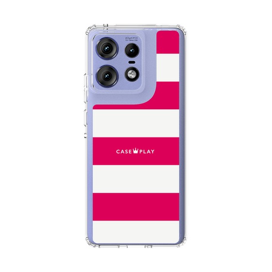 スリムプロテクションケース［ Big Border - Pink ］