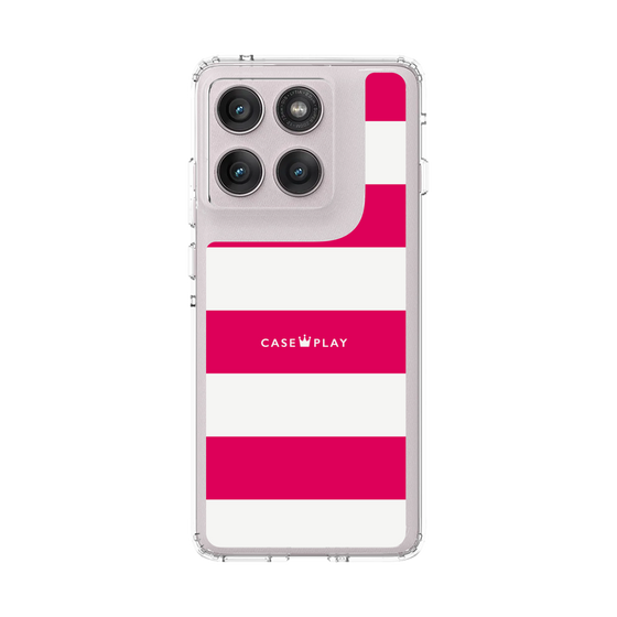 スリムプロテクションケース［ Big Border - Pink ］