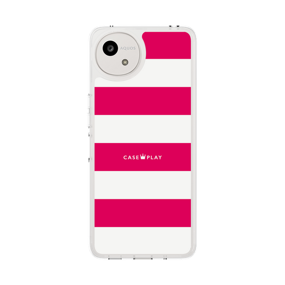 スリムプロテクションケース［ Big Border - Pink ］