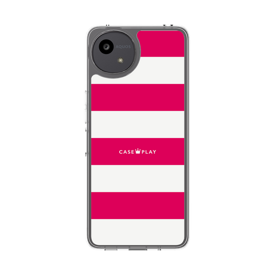 スリムプロテクションケース［ Big Border - Pink ］