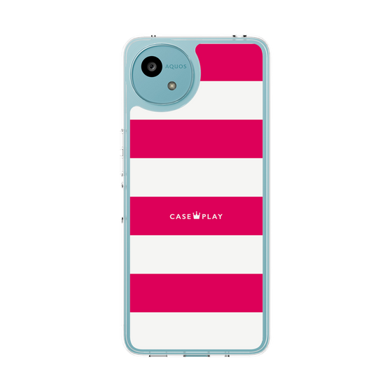 スリムプロテクションケース［ Big Border - Pink ］