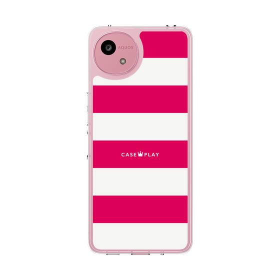 スリムプロテクションケース［ Big Border - Pink ］