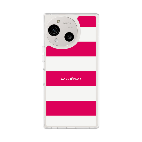 スリムプロテクションケース［ Big Border - Pink ］