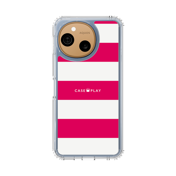 スリムプロテクションケース［ Big Border - Pink ］