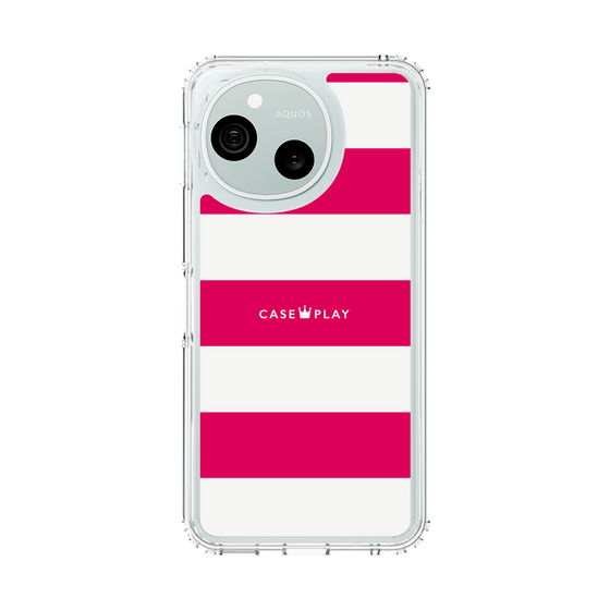 スリムプロテクションケース［ Big Border - Pink ］