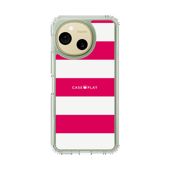 スリムプロテクションケース［ Big Border - Pink ］