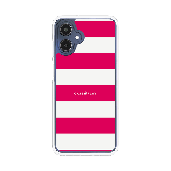 スリムプロテクションケース［ Big Border - Pink ］