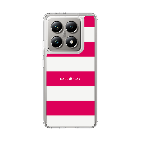 スリムプロテクションケース［ Big Border - Pink ］