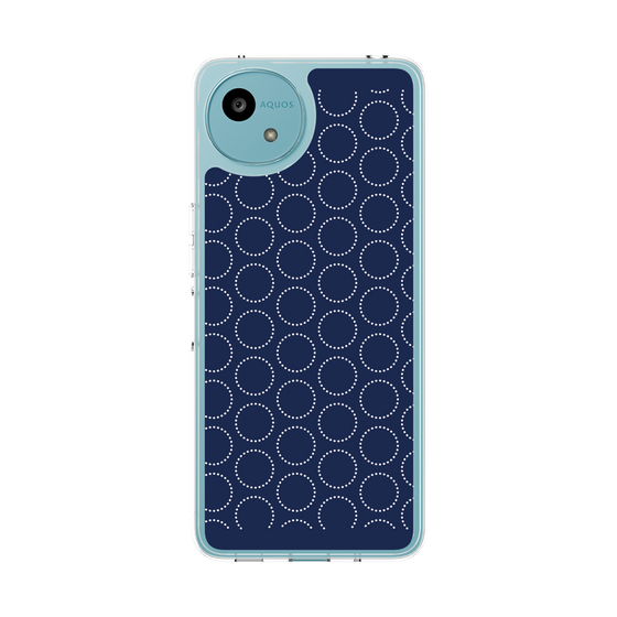 スリムプロテクションケース［ Dot Circle - Navy ］