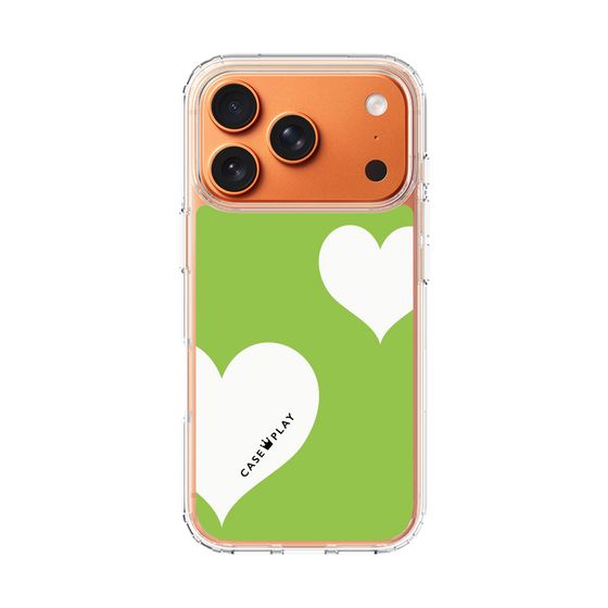スリムプロテクションケース［ Two Hearts - Green ］