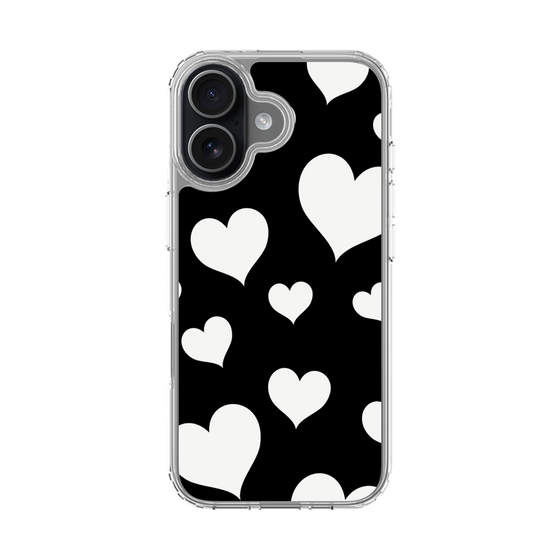 スリムプロテクションケース［ Dot Hearts - Black ］