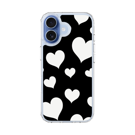 スリムプロテクションケース［ Dot Hearts - Black ］