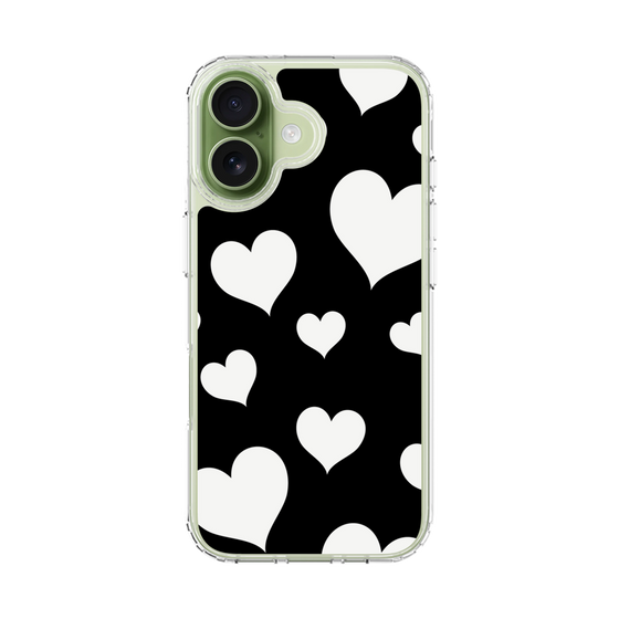 スリムプロテクションケース［ Dot Hearts - Black ］