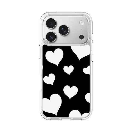 スリムプロテクションケース［ Dot Hearts - Black ］