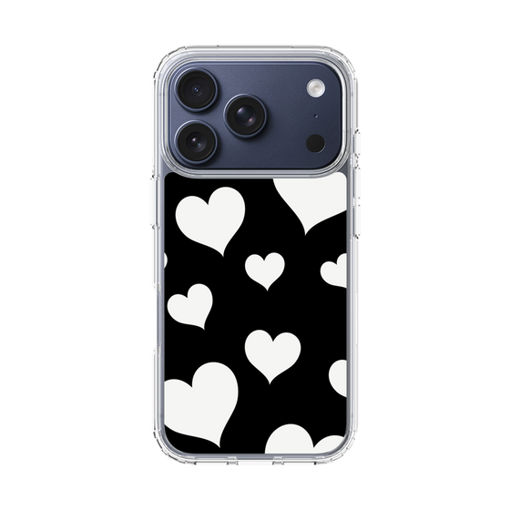 スリムプロテクションケース［ Dot Hearts - Black ］
