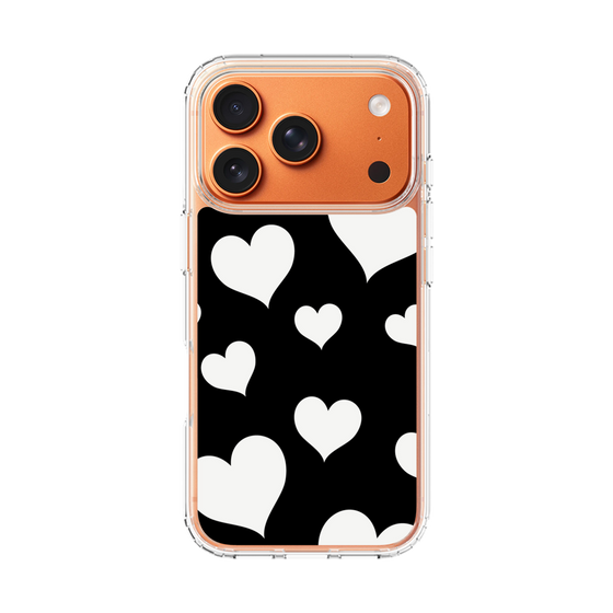 スリムプロテクションケース［ Dot Hearts - Black ］