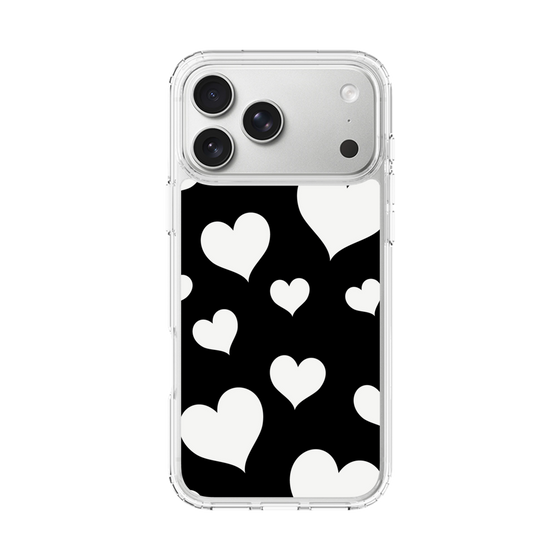 スリムプロテクションケース［ Dot Hearts - Black ］