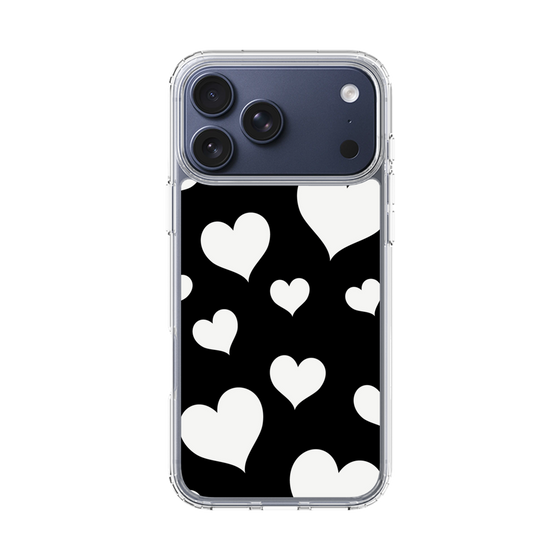 スリムプロテクションケース［ Dot Hearts - Black ］