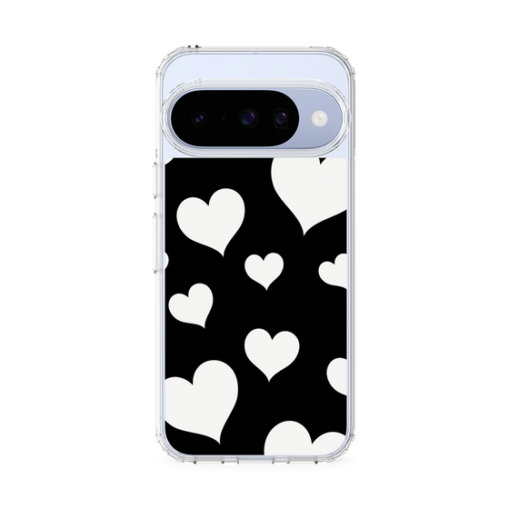 スリムプロテクションケース［ Dot Hearts - Black ］