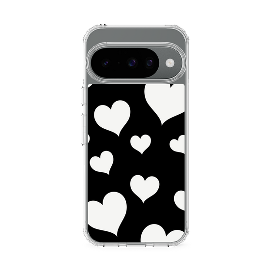 スリムプロテクションケース［ Dot Hearts - Black ］