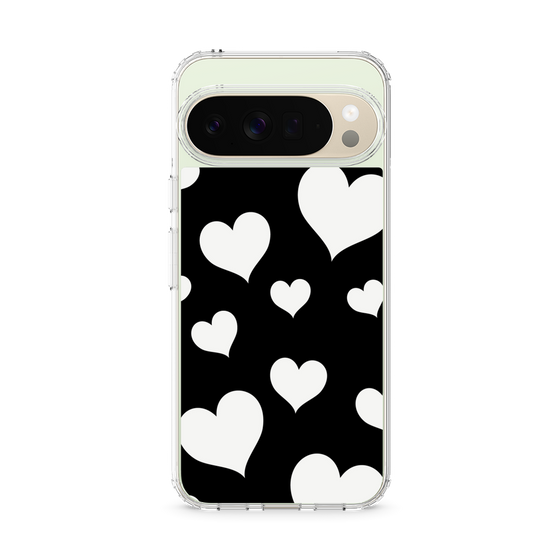スリムプロテクションケース［ Dot Hearts - Black ］