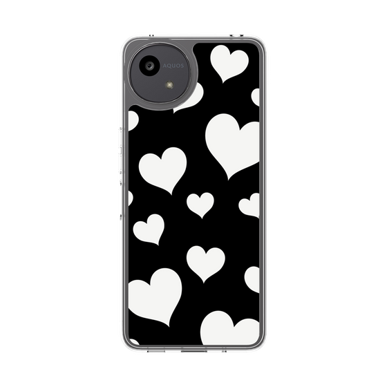 スリムプロテクションケース［ Dot Hearts - Black ］