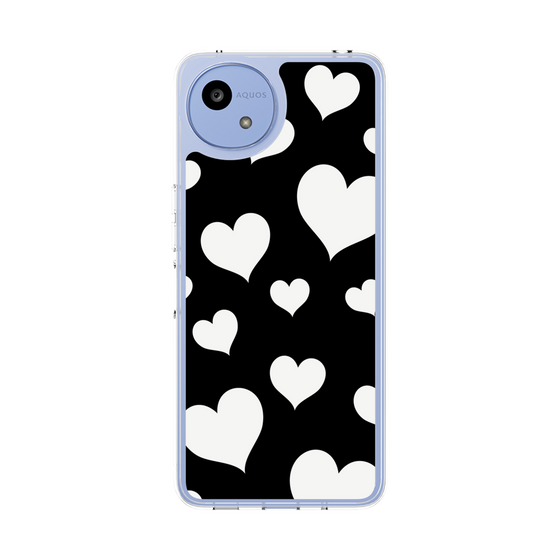 スリムプロテクションケース［ Dot Hearts - Black ］