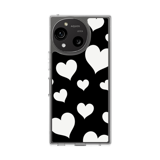 スリムプロテクションケース［ Dot Hearts - Black ］