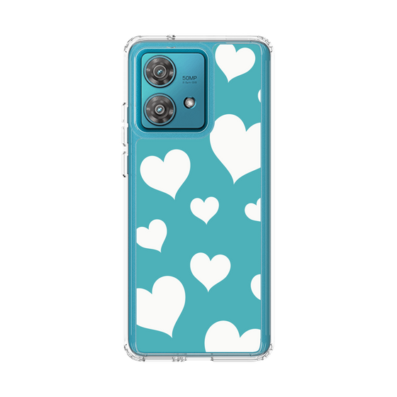 スリムプロテクションケース［ Dot Hearts - Blue ］