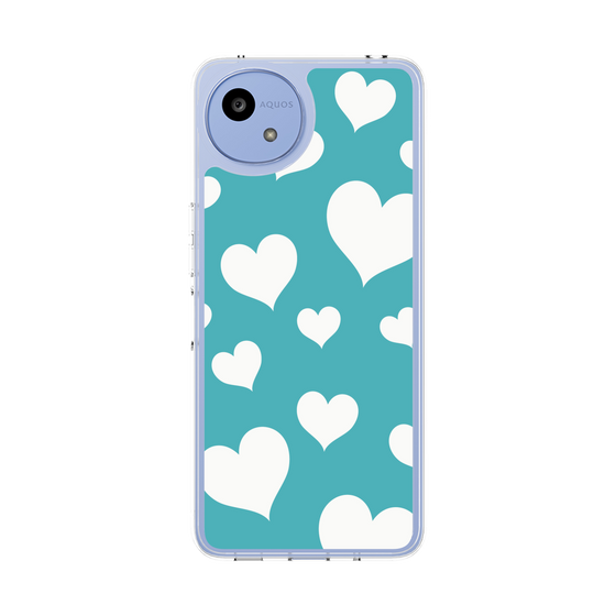 スリムプロテクションケース［ Dot Hearts - Blue ］