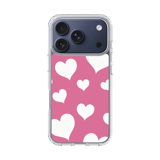 スリムプロテクションケース［ Dot Hearts - Pink ］