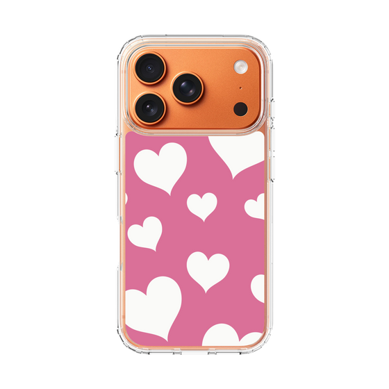 スリムプロテクションケース［ Dot Hearts - Pink ］