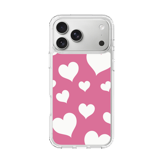 スリムプロテクションケース［ Dot Hearts - Pink ］