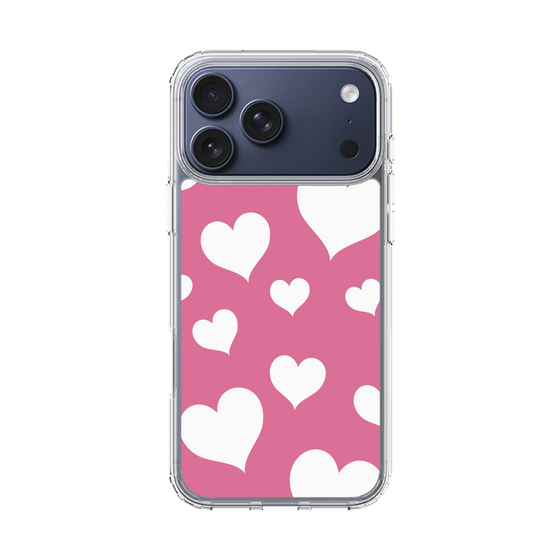 スリムプロテクションケース［ Dot Hearts - Pink ］