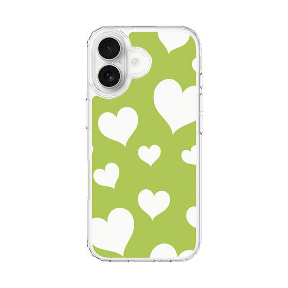 スリムプロテクションケース［ Dot Hearts - Green ］