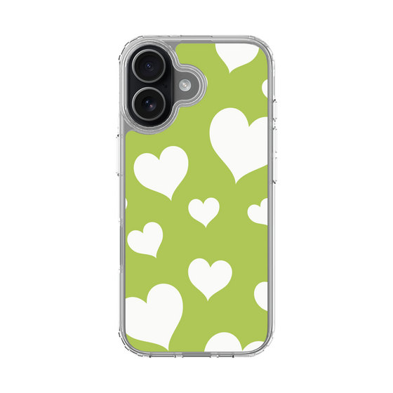 スリムプロテクションケース［ Dot Hearts - Green ］