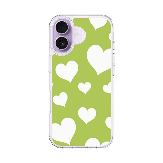 スリムプロテクションケース［ Dot Hearts - Green ］