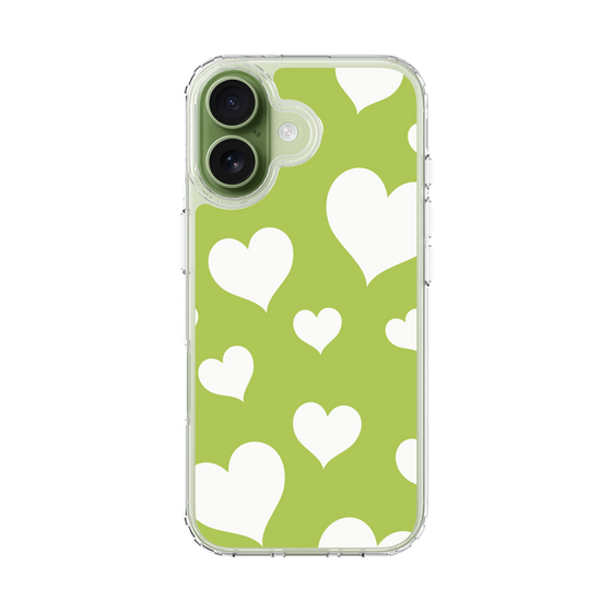 スリムプロテクションケース［ Dot Hearts - Green ］