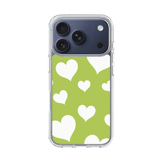スリムプロテクションケース［ Dot Hearts - Green ］