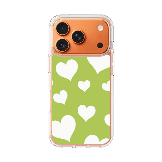 スリムプロテクションケース［ Dot Hearts - Green ］