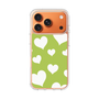スリムプロテクションケース［ Dot Hearts - Green ］