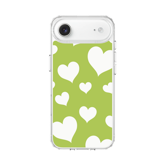 スリムプロテクションケース［ Dot Hearts - Green ］