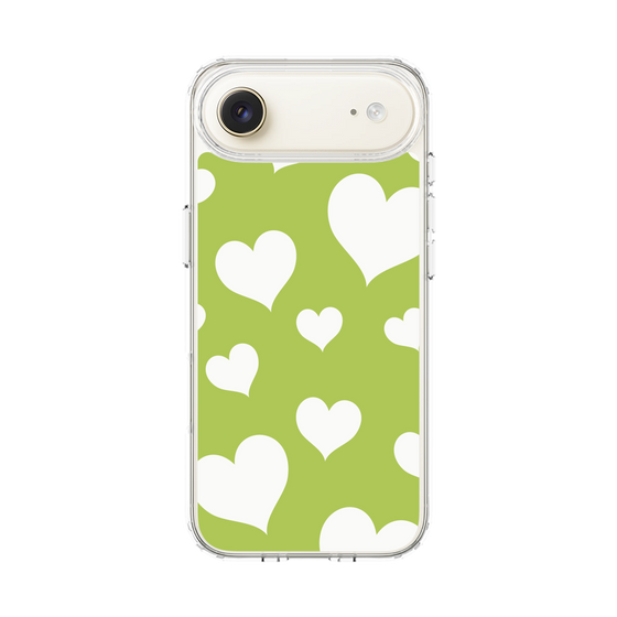 スリムプロテクションケース［ Dot Hearts - Green ］