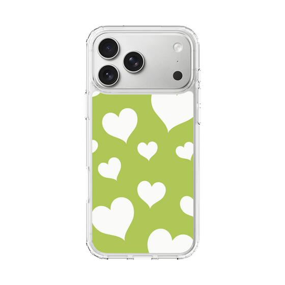 スリムプロテクションケース［ Dot Hearts - Green ］