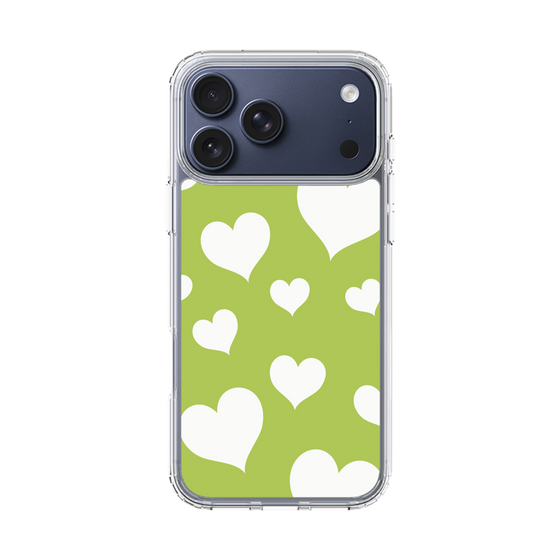 スリムプロテクションケース［ Dot Hearts - Green ］